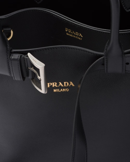 Prada Buckle large leather handbag with belt